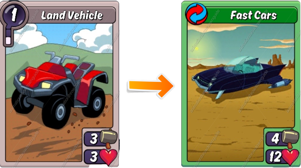 Vehicle Evolution Game Cards