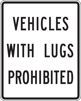 Vehicles With Lugs Prohibited Sign PNG with transparent background