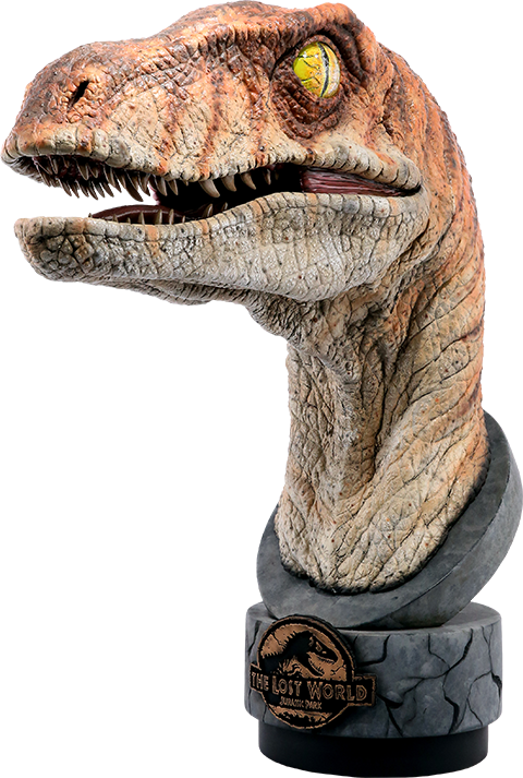 Velociraptor Statue The Lost World PNG with transparent background
