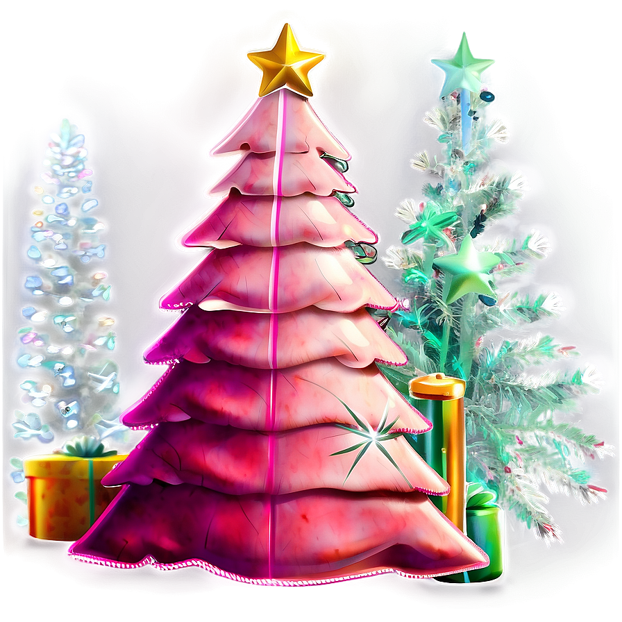 Velvet Pink Christmas Tree Png 96