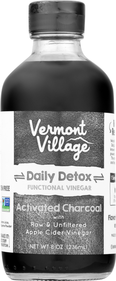 Vermont Village Activated Charcoal Apple Cider Vinegar PNG with transparent background