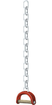 Vertical Metal Chainwith Red Shackle PNG with transparent background
