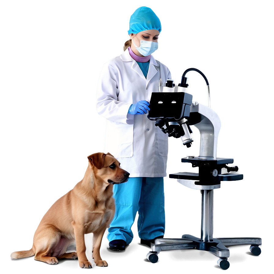 Veterinarian With Microscope Png Vew22