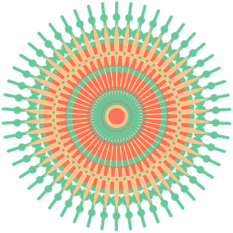 Vibrant Abstract Mandala Art PNG with transparent background