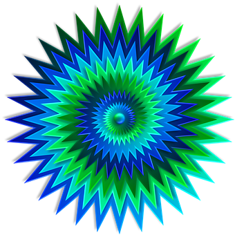 Vibrant Abstract Starburst Pattern PNG with transparent background