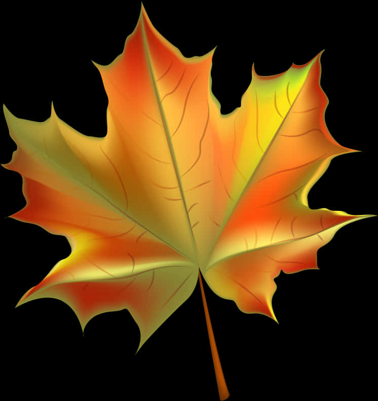 Vibrant Autumn Maple Leaf