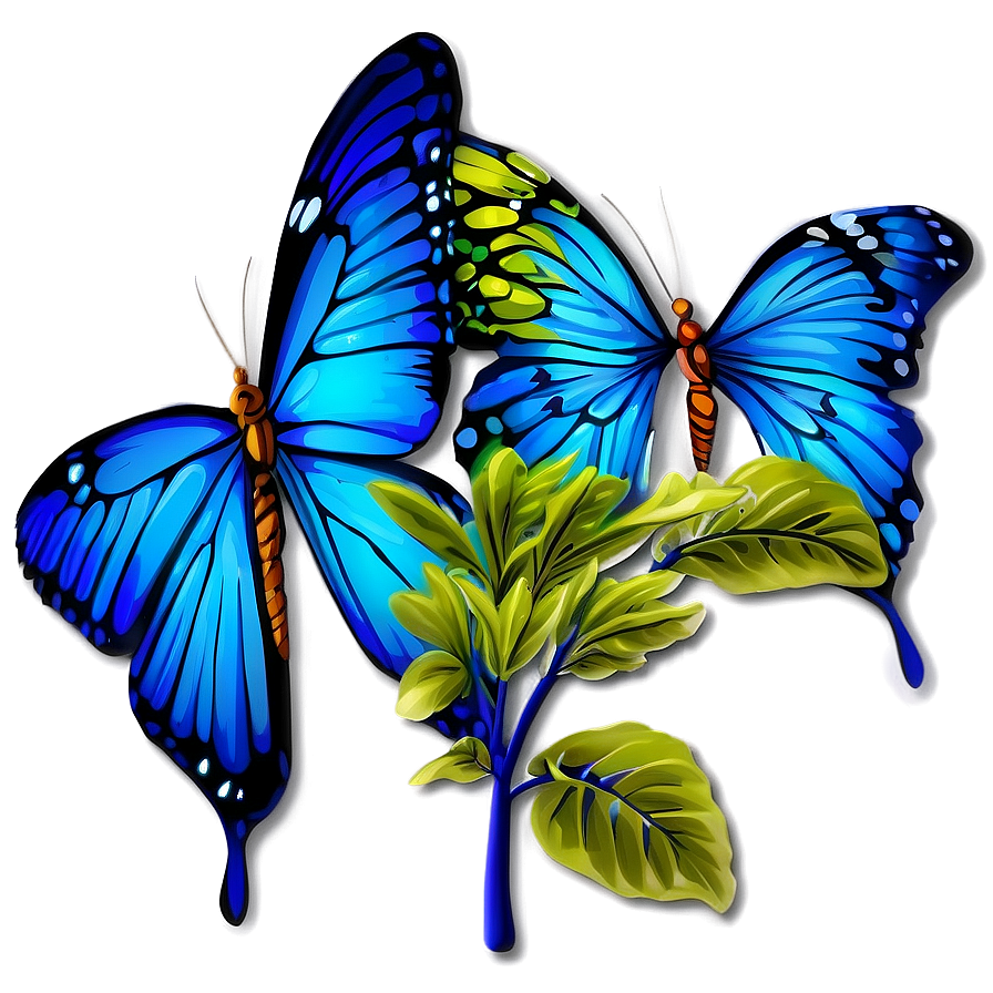 Vibrant Blue Butterfly Graphic Png Kox29