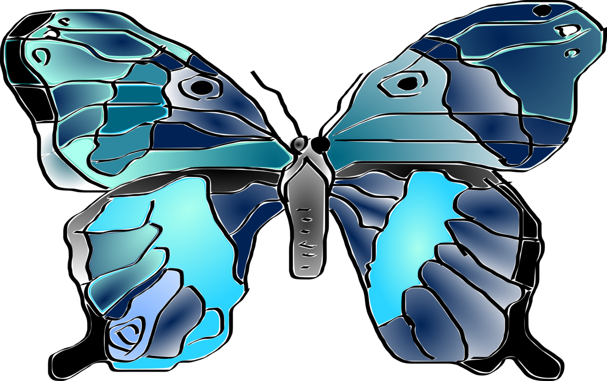 Vibrant Blue Butterfly Illustration PNG with transparent background
