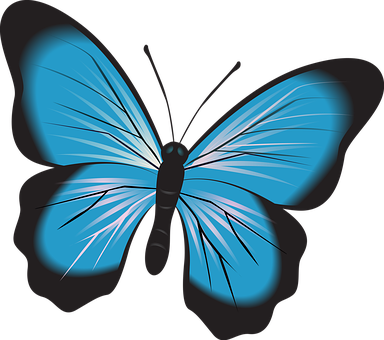 Vibrant Blue Butterfly Illustration