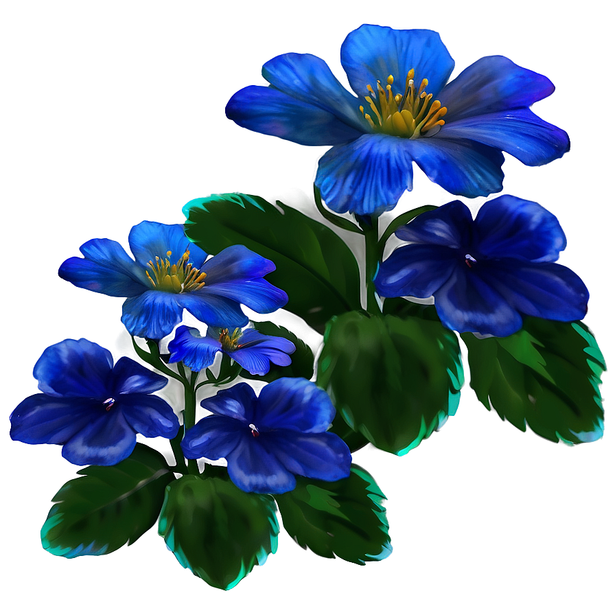 Vibrant Blue Flower Png Ksw14