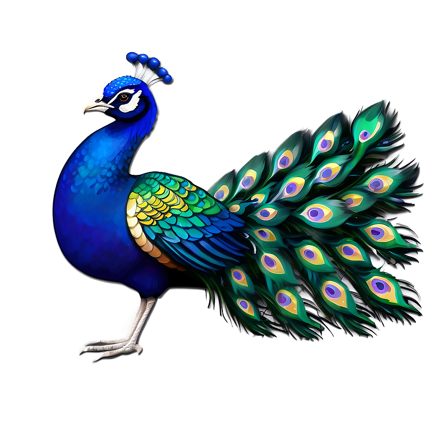 Vibrant Blue Peacock Png 14