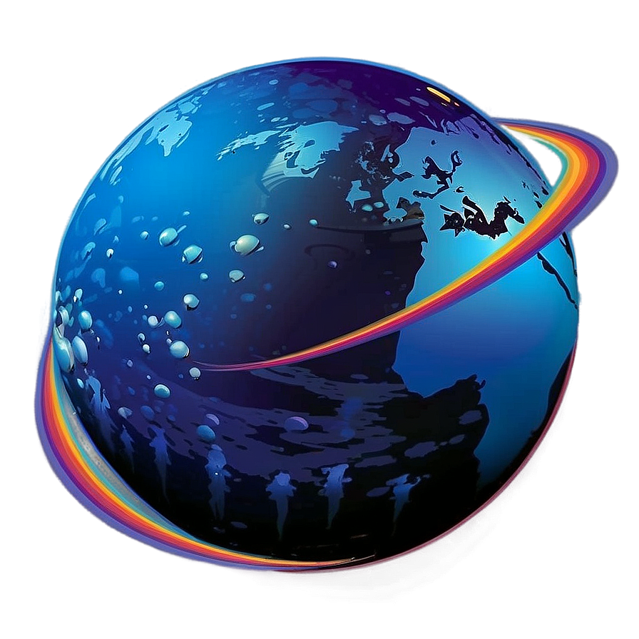 Vibrant Blue Planet Graphic Png Wea