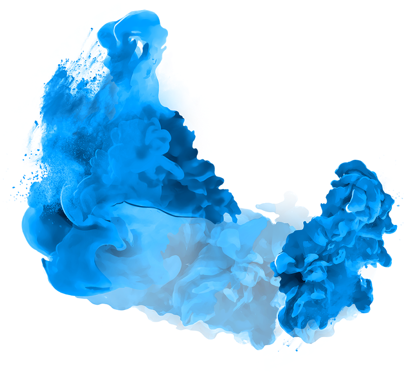 Vibrant Blue Smoke Plume PNG with transparent background