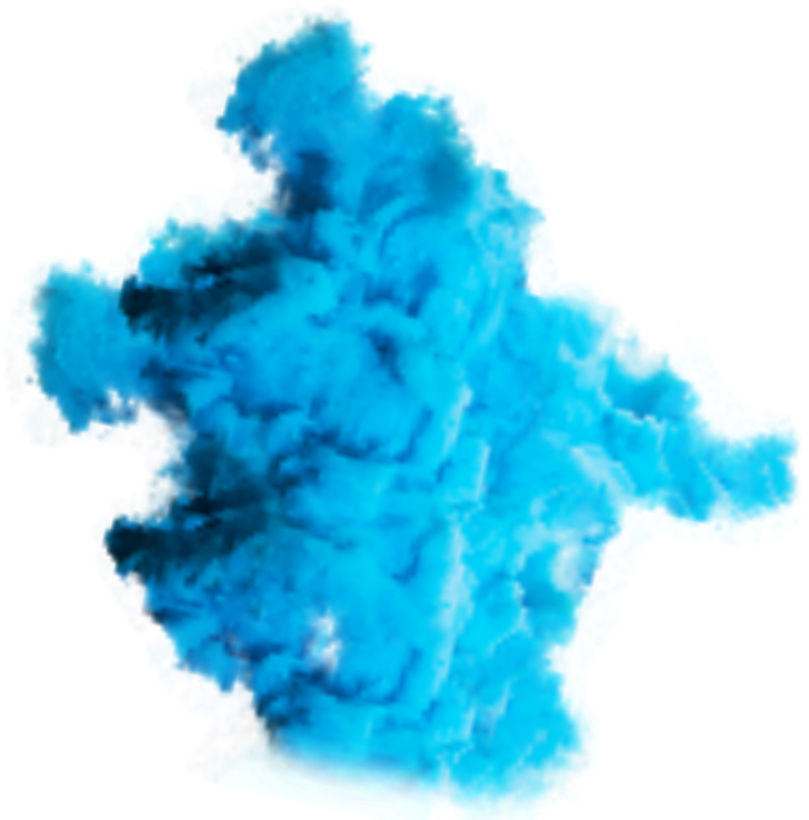 Vibrant Blue Smoke Texture PNG with transparent background