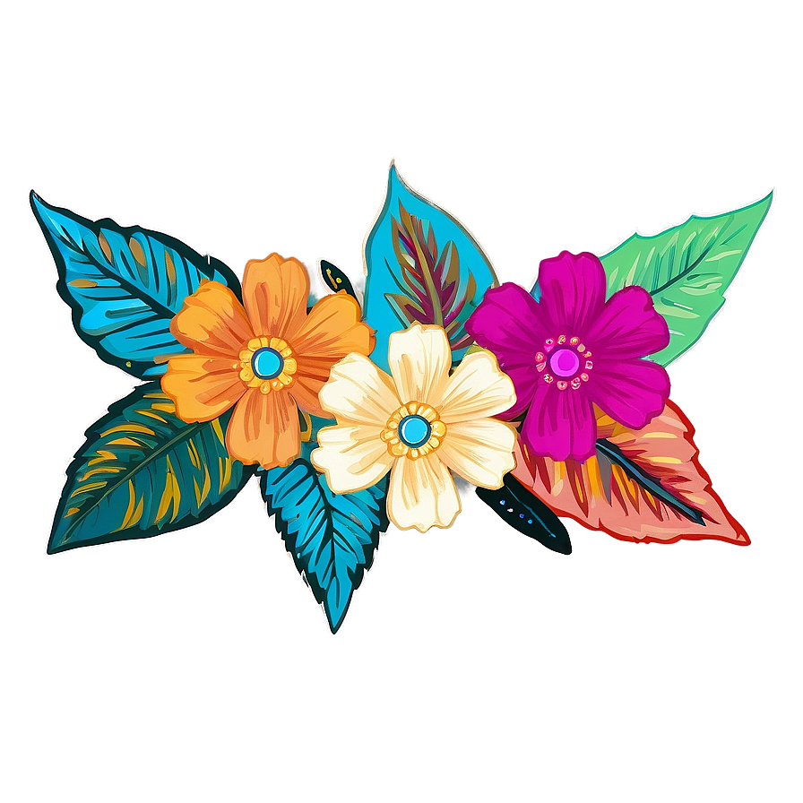 Vibrant Boho Flowers Png Skh