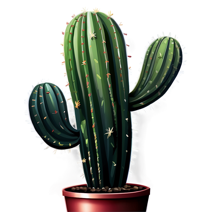 Vibrant Cactus Illustration Png Isn29