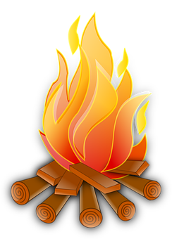Vibrant Campfire Illustration PNG with transparent background