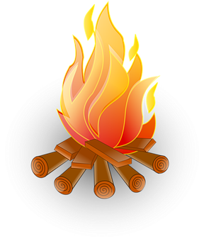 Vibrant Campfire Illustration PNG with transparent background