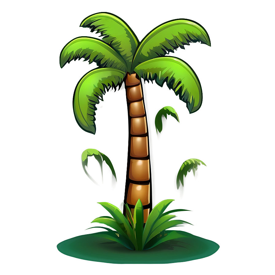 Vibrant Cartoon Palm Tree Design PNG 43 PNG image with a transparent background, free high-resolution download