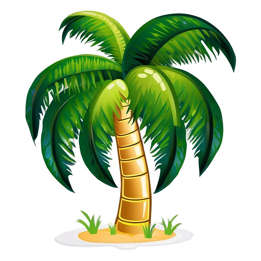 Vibrant Cartoon Palm Tree Design PNG bsd PNG image with a transparent background, free high-resolution download