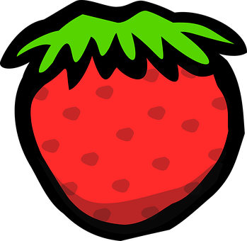 Vibrant Cartoon Strawberry PNG with transparent background