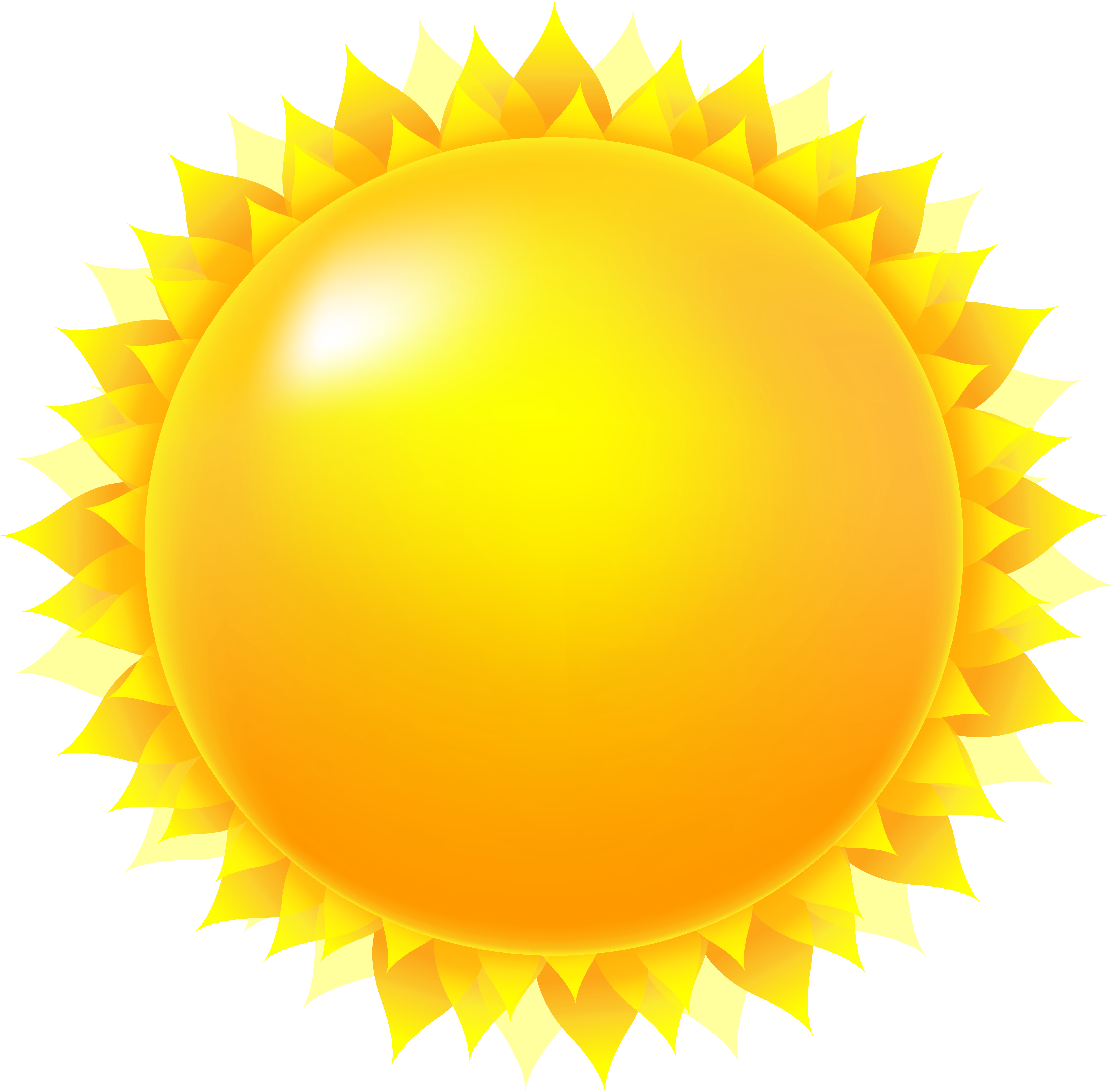 Vibrant Cartoon Sun Illustration PNG with transparent background