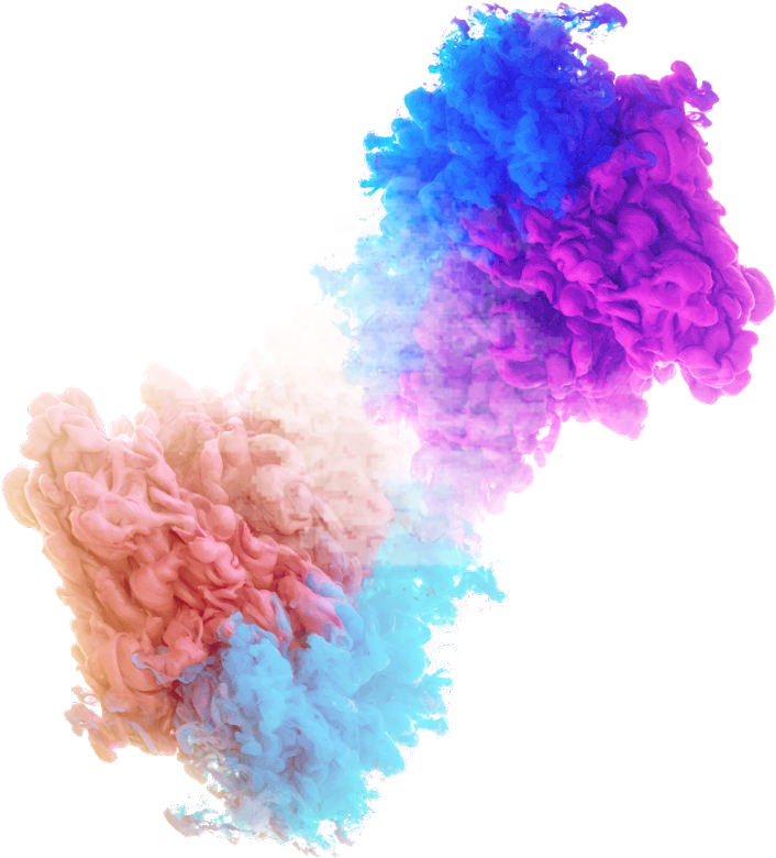 Vibrant Color Smoke Plumes PNG with transparent background