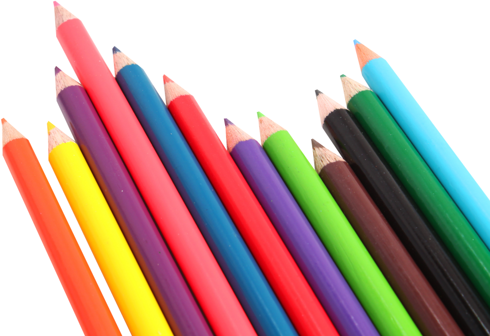 Vibrant Colored Pencils Array