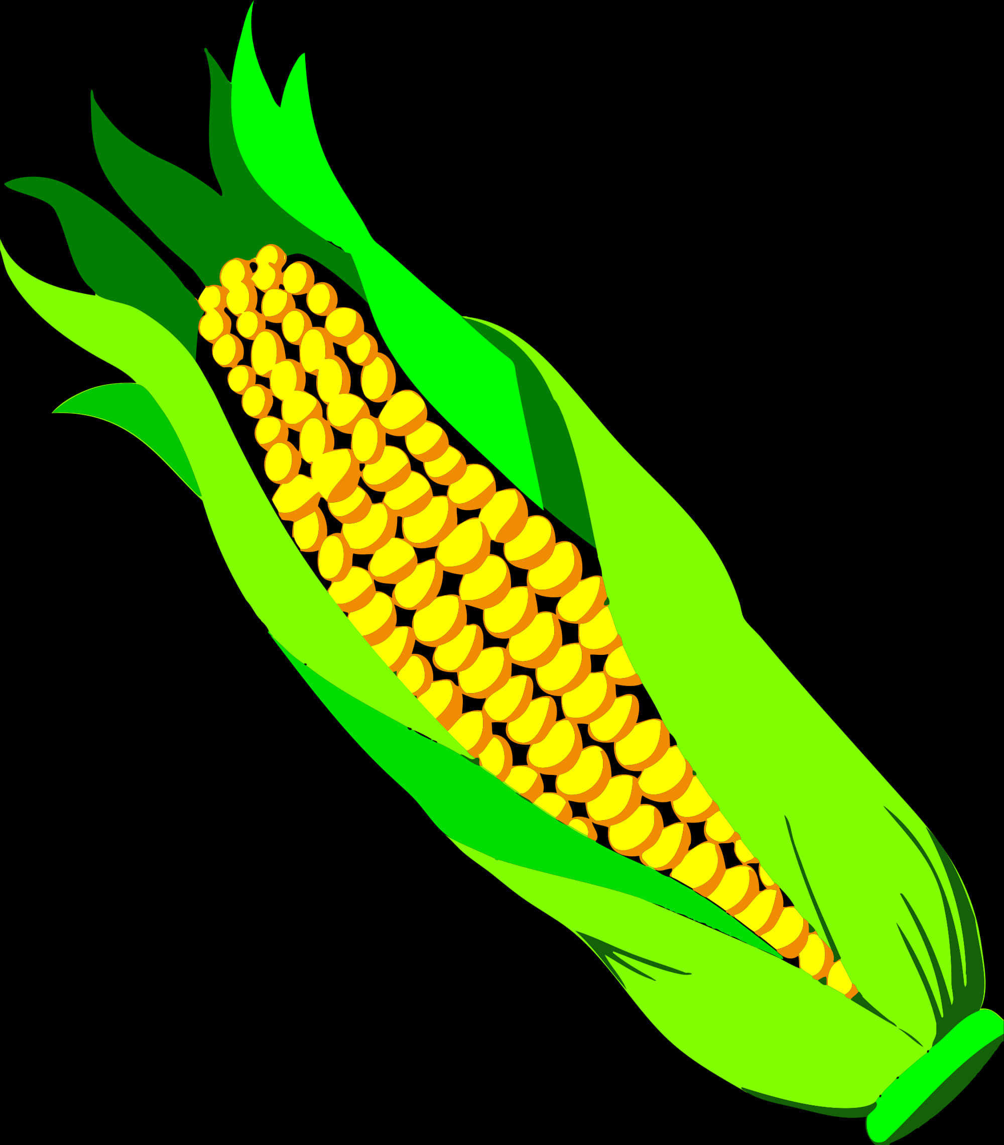 Vibrant Corn Cob Illustration