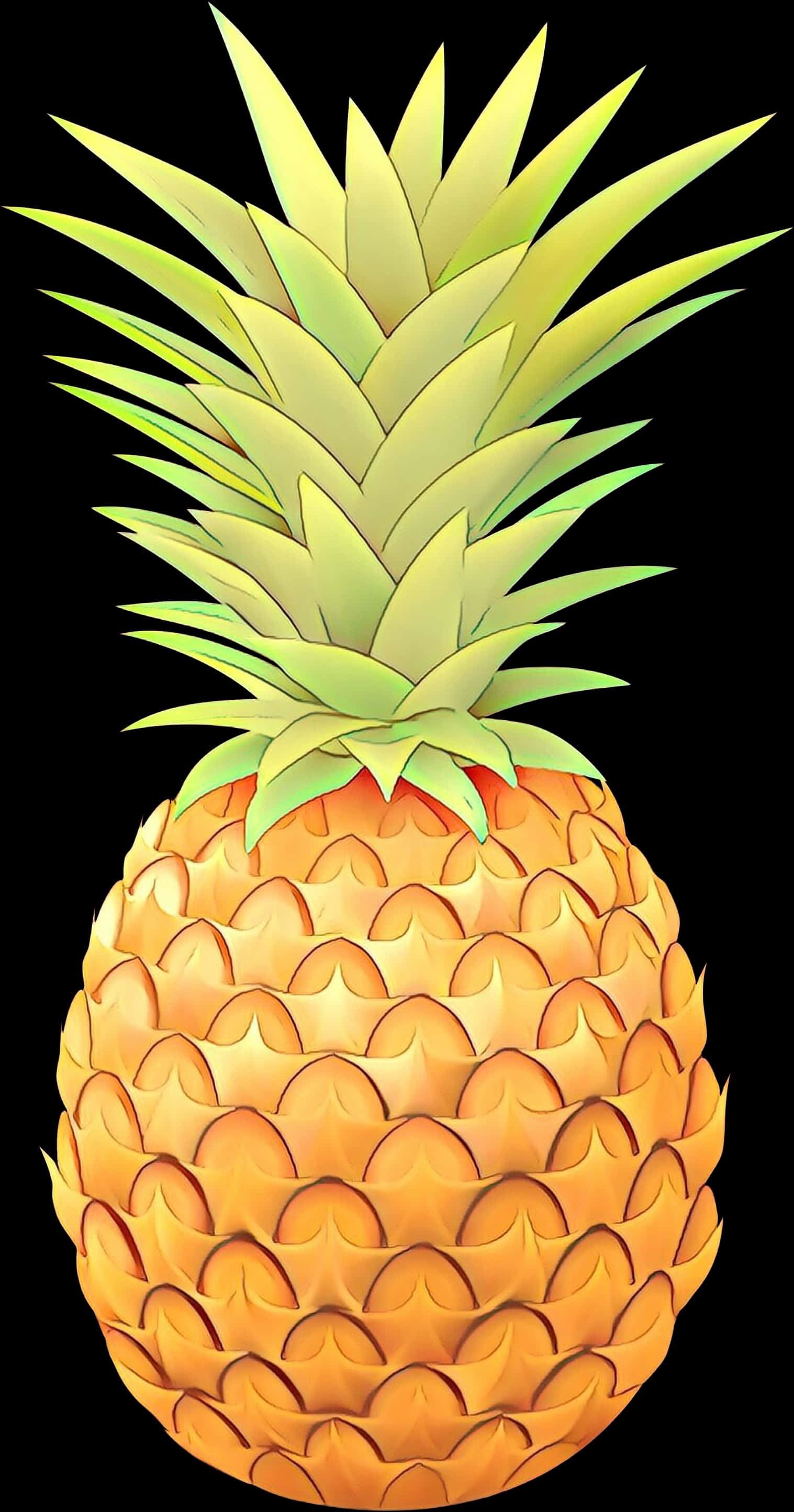 Vibrant Digital Pineapple Art