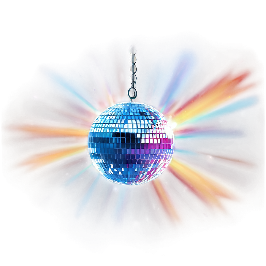 Vibrant Disco Ball Illustration PNG with transparent background
