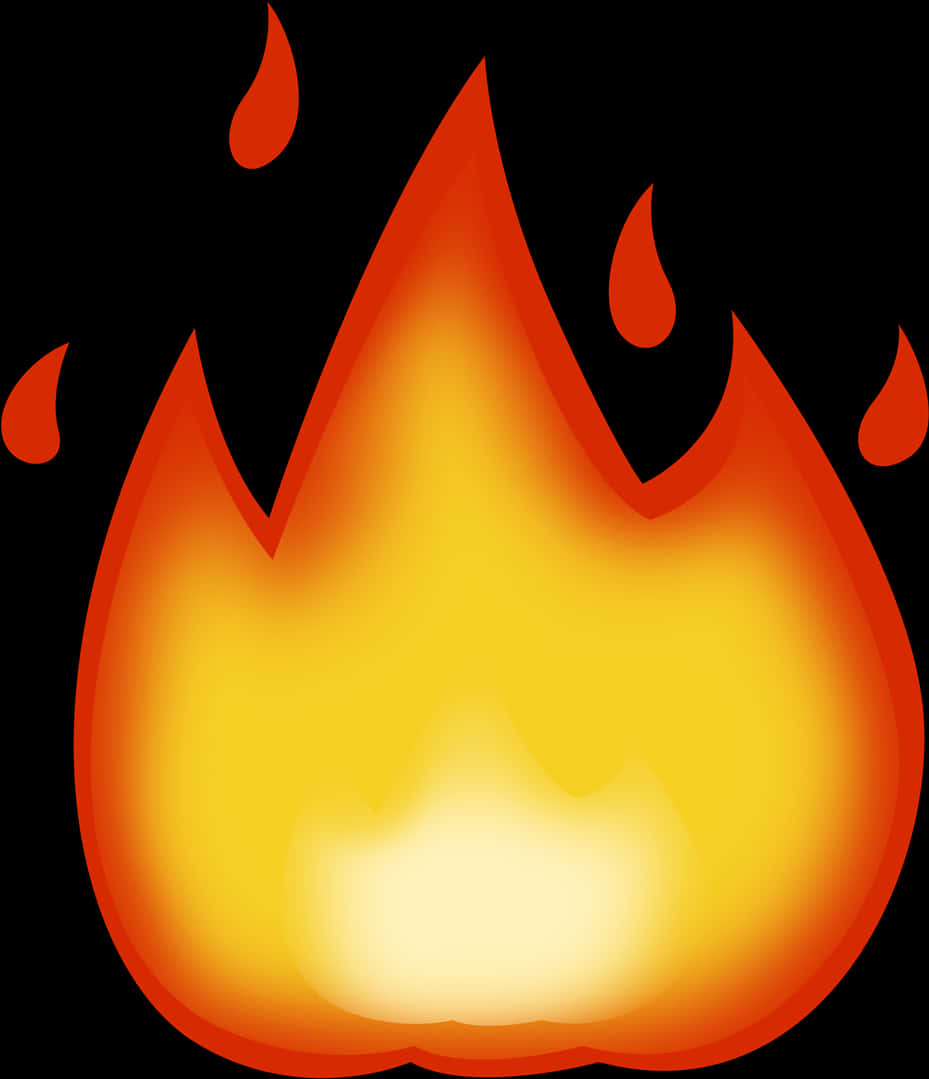 Vibrant_ Fire_ Emoji_ Graphic PNG with transparent background