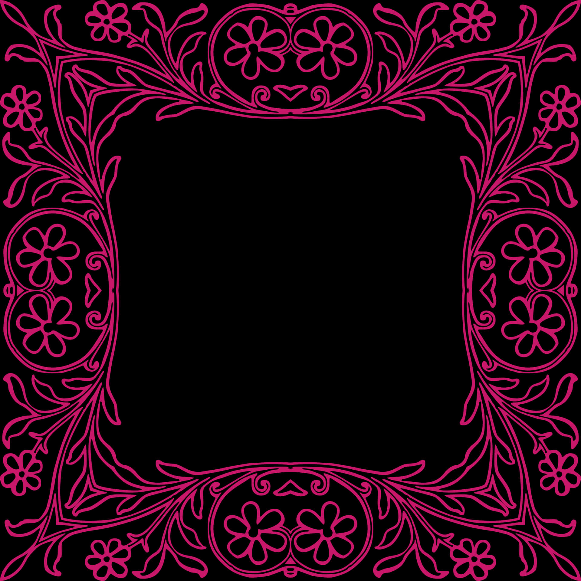 Vibrant_ Floral_ Frame_ Vector