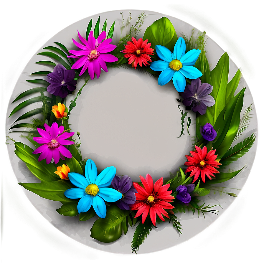 Vibrant Flower Circle Png Yla