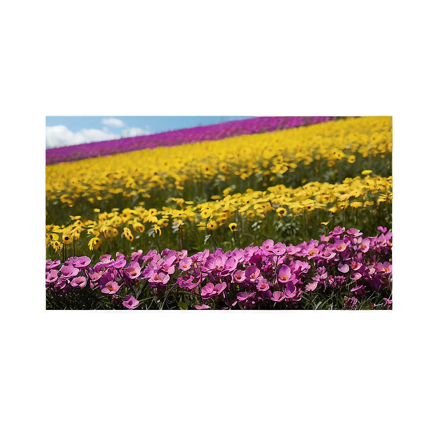 Vibrant Flower Field Landscape PNG xfc92 PNG with transparent background
