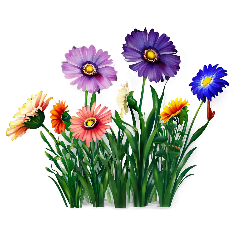 Vibrant Flower Field Png 38