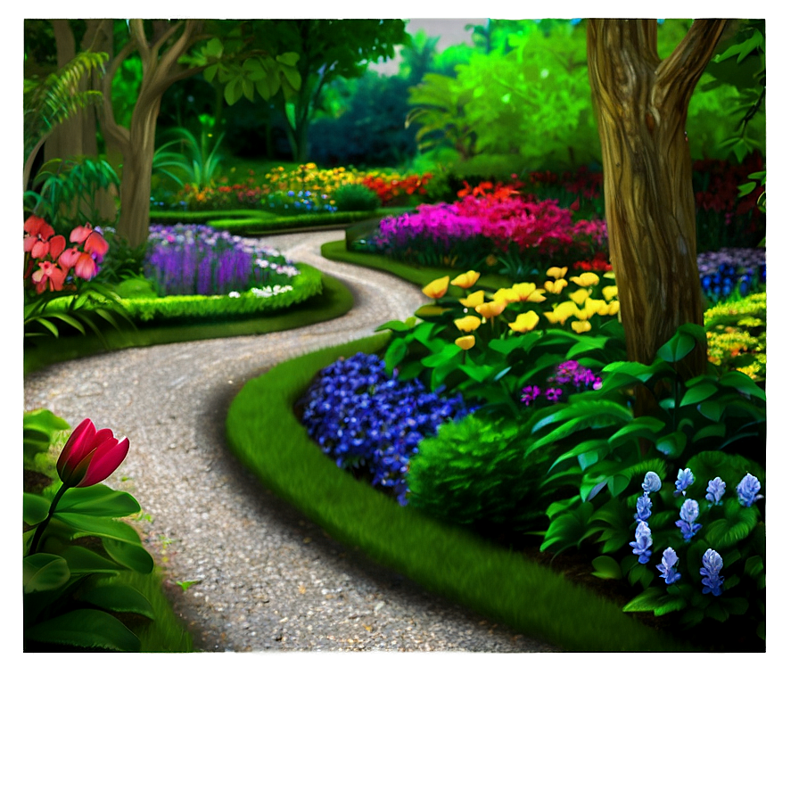 Vibrant Flower Garden Path Png 67