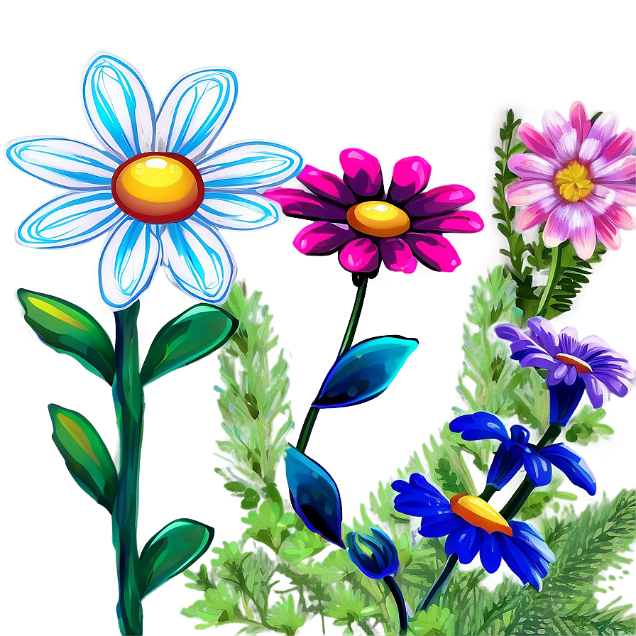 Vibrant Flower Garden Picture PNG 75 PNG with transparent background