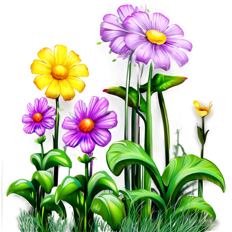 Vibrant Flower Garden Picture PNG dbs PNG with transparent background
