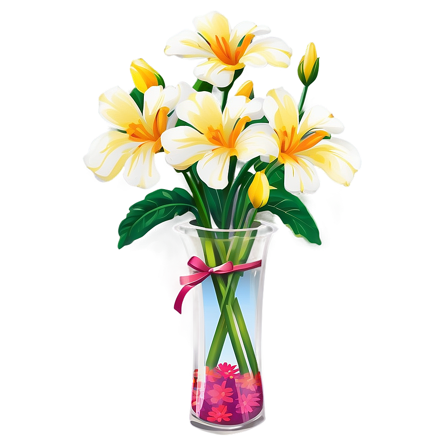 Vibrant Flowers Vase Png 74