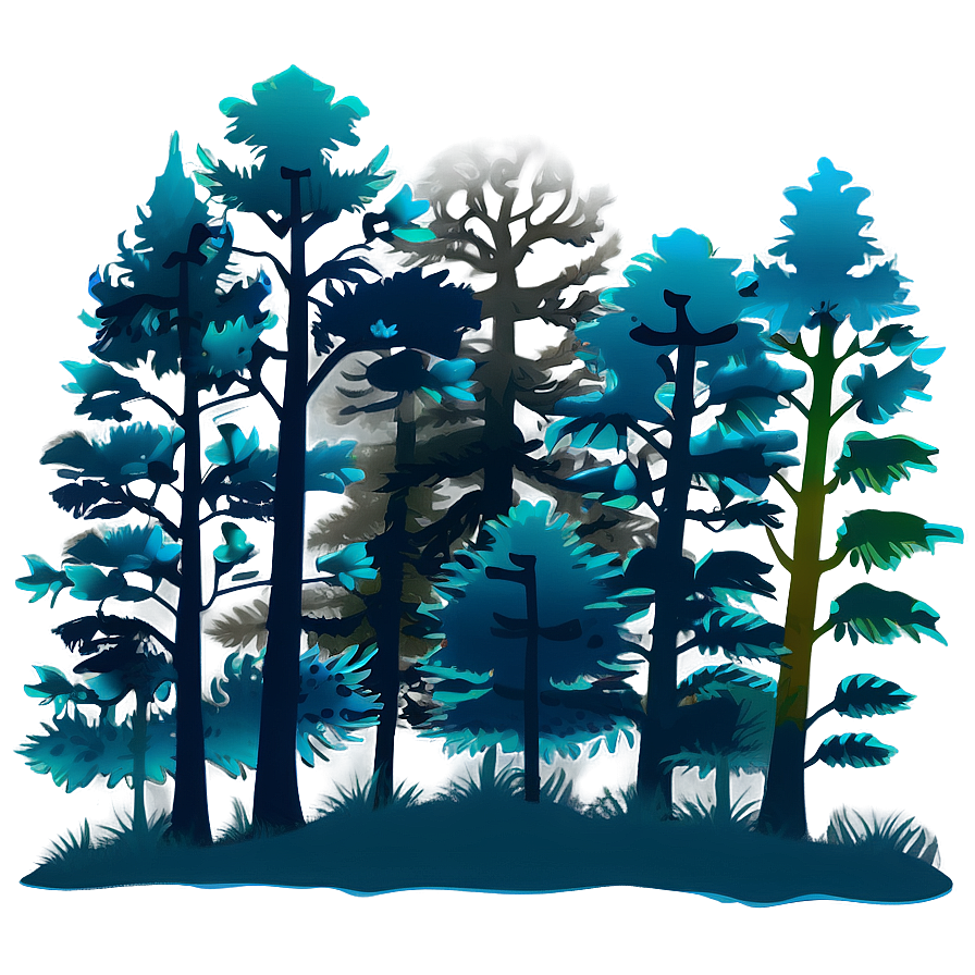 Vibrant Forest Silhouette Png Dwy36