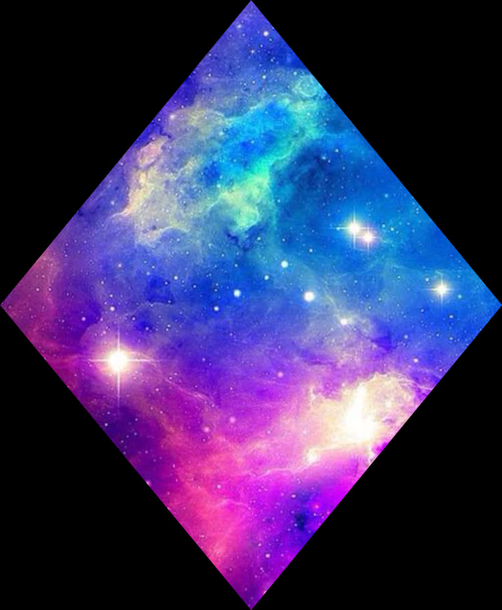 Vibrant Galaxy Diamond PNG with transparent background