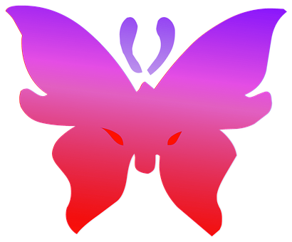 Vibrant Gradient Butterfly Graphic PNG with transparent background