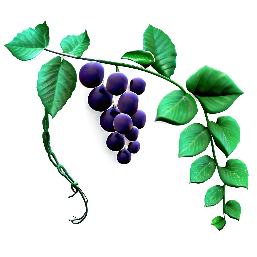 Vibrant Grapevine Illustration PNG with transparent background