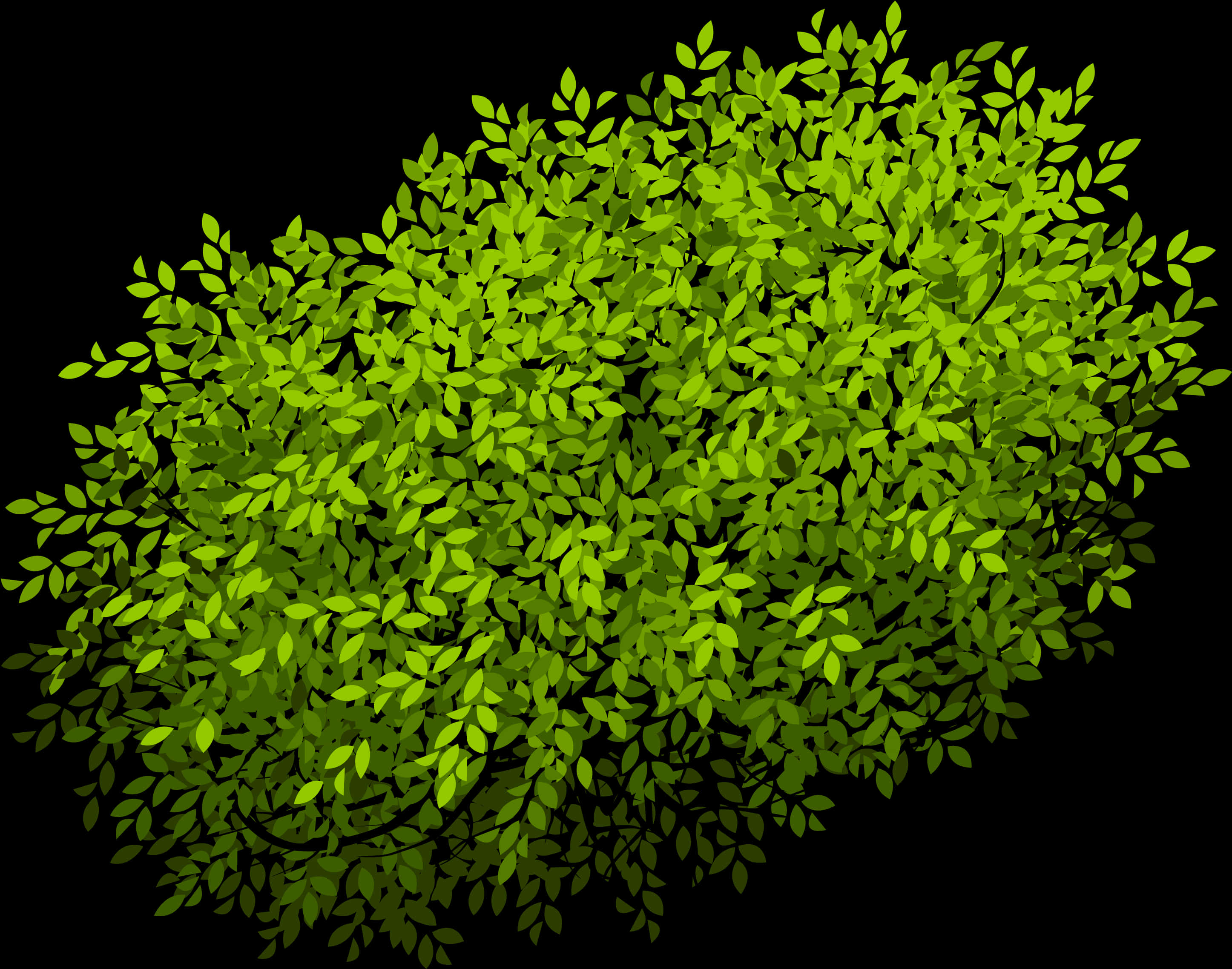 Vibrant Green Bush3 D Render