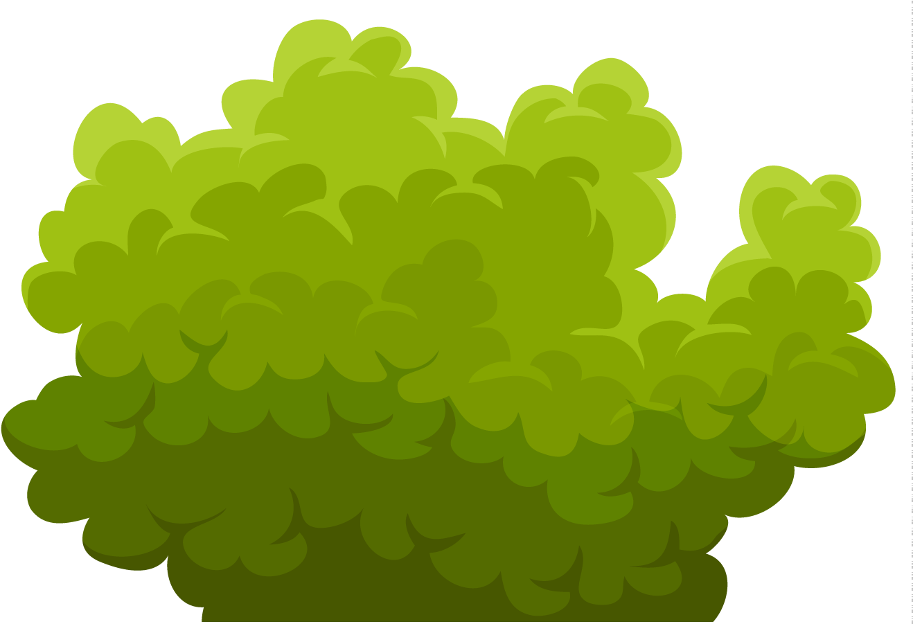 Vibrant Green Cartoon Shrub