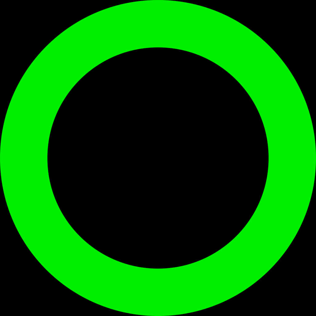 Vibrant Green Circleon Black Background