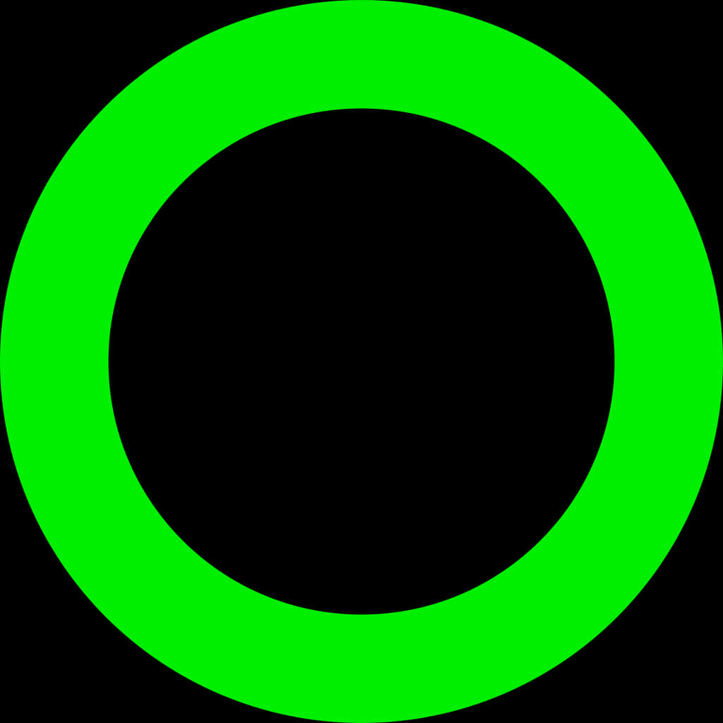 Vibrant Green Circleon Black Background PNG with transparent background
