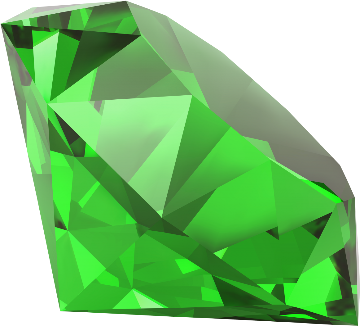 Vibrant Green Gemstone3 D Render PNG image with a transparent background, free high-resolution download