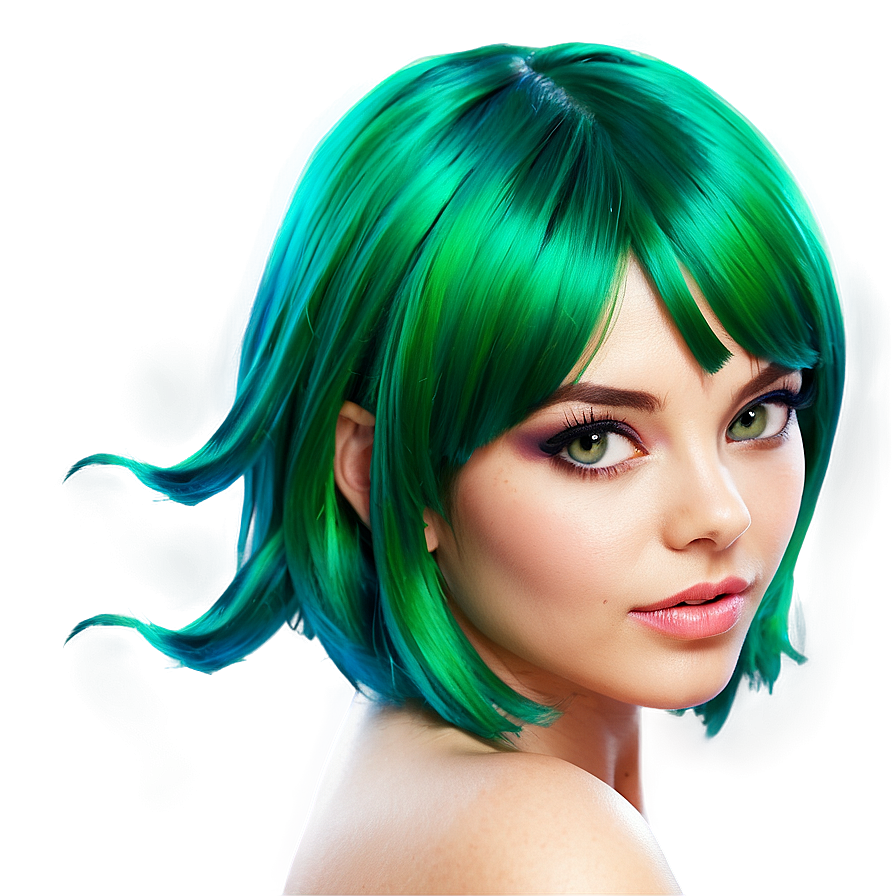 Vibrant Green Hair Png 12